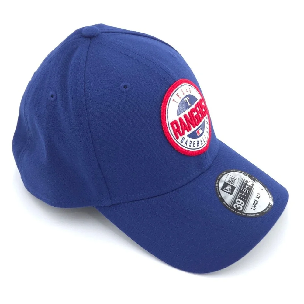 New Era Texas Rangers Hat Mens L/XL Blue 39THIRTY Stretch MLB Baseball Cap NEW